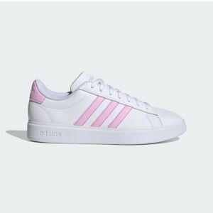 ADIDAS Grand Court 2.0 White Pink Sneakers Shoes Womens 8.5 EUC